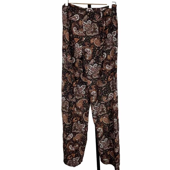 Forever 21 Exclusive Pants Wide Leg High Waist Black Brown Medium Boho Hippie - Picture 2 of 4